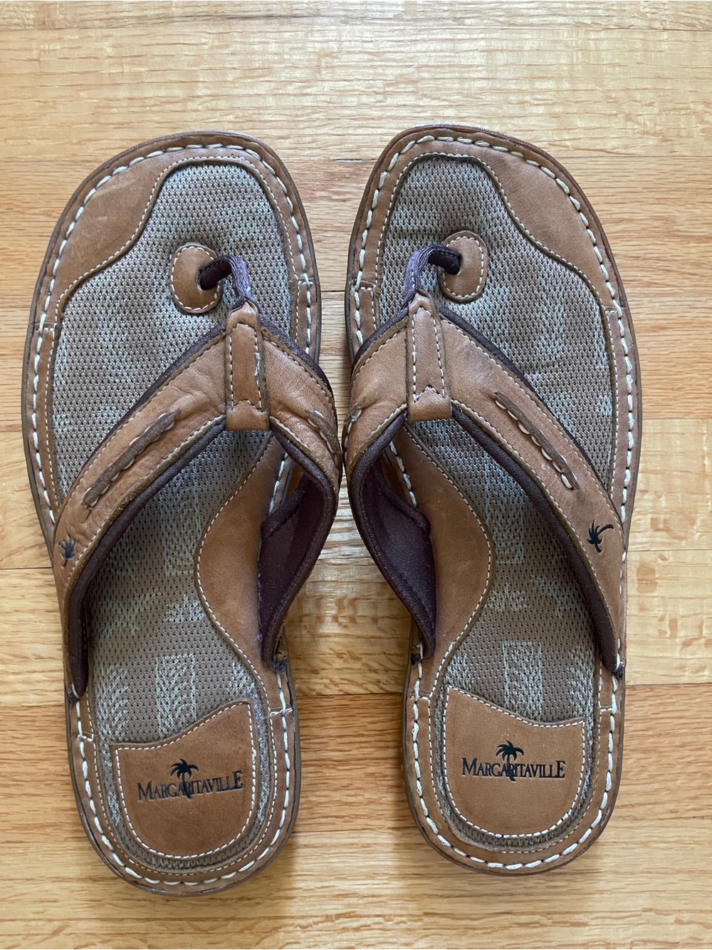 Margaritaville Men’s Tan & Brown Casual Flip Flop Sandals